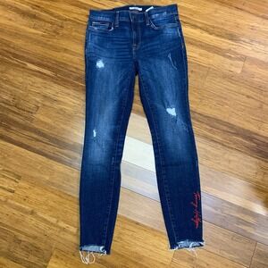 Tommy Hilfiger Denim Blue Distressed Skinny Legging Jeans Women's‎ 4 Embroidered